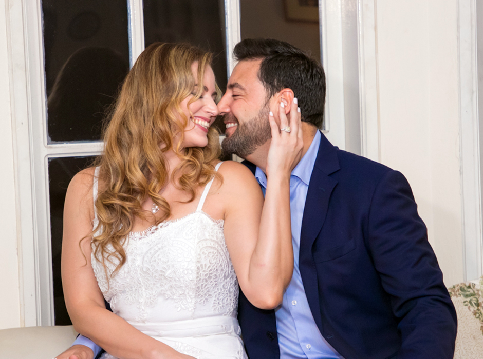 Boda civil de Linda Lozano y René Bendaña