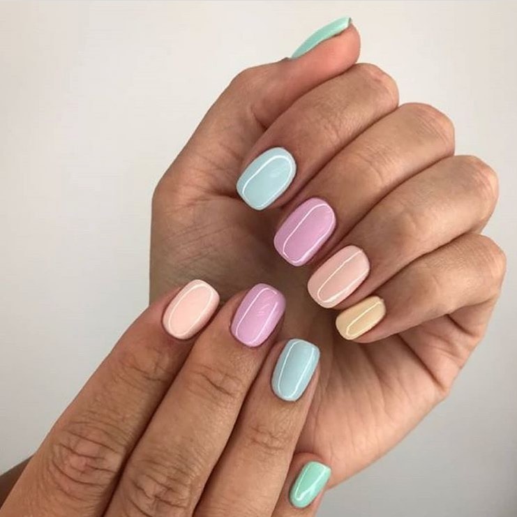 Candy color nails