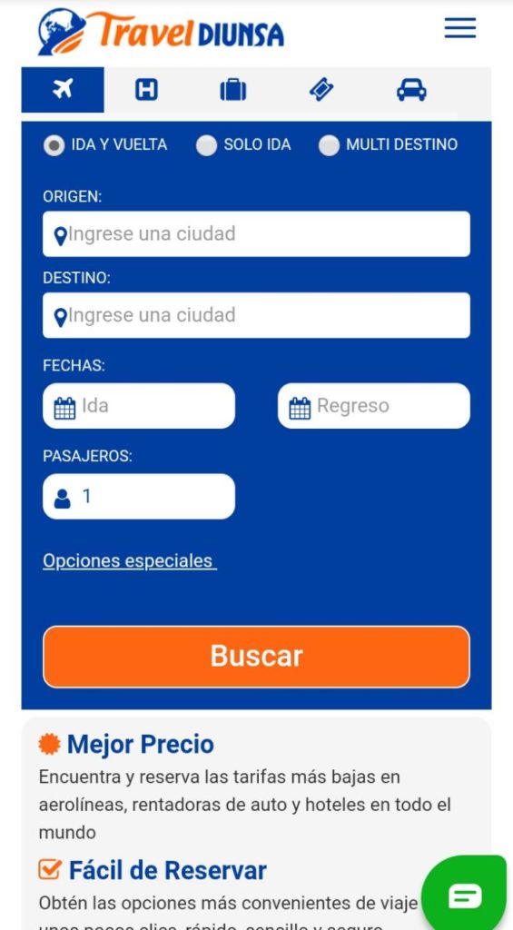 pagina web Travel Diunsa 2019