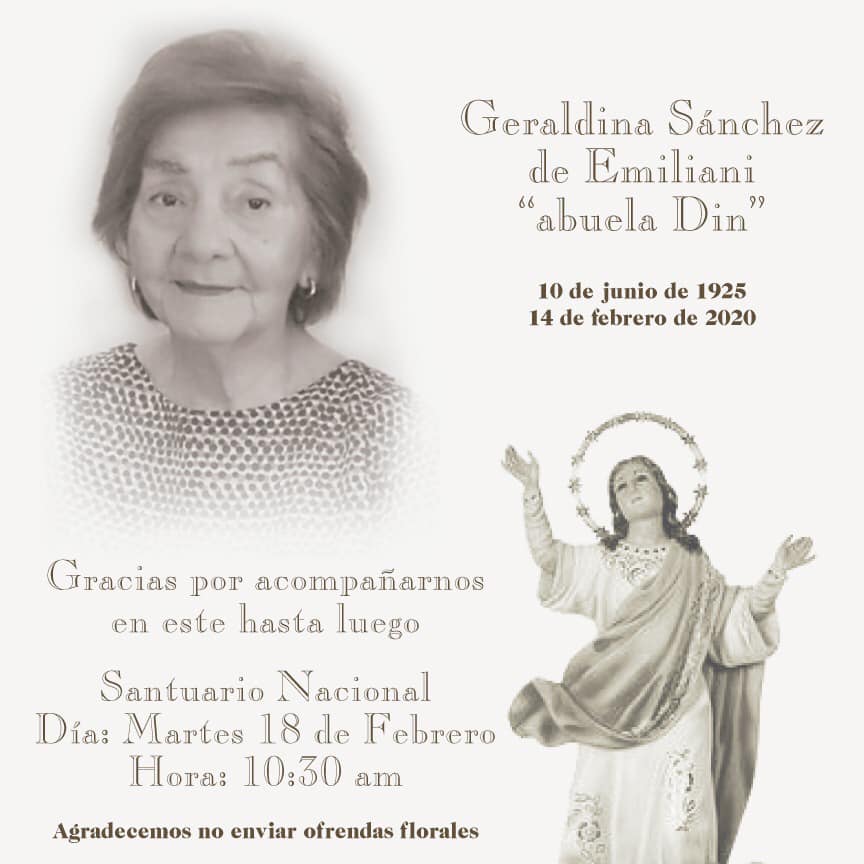 Fallece la madre del querido monseñor Rómulo Emiliani