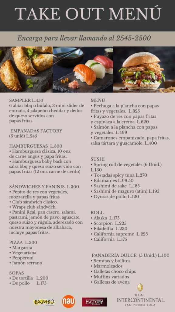 Hotel Real InterContinental pide para llevar