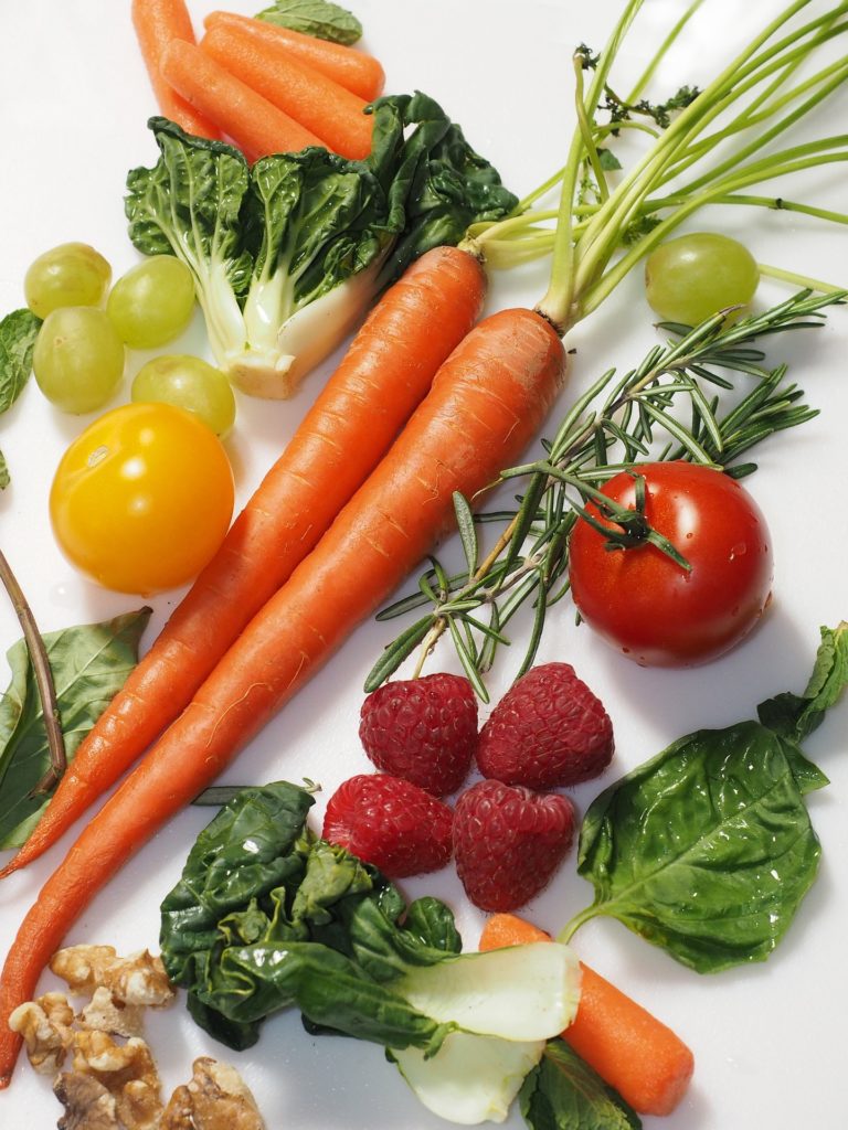 El color de frutas y verduras