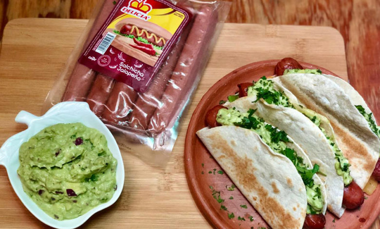 quesadilla con salchicha