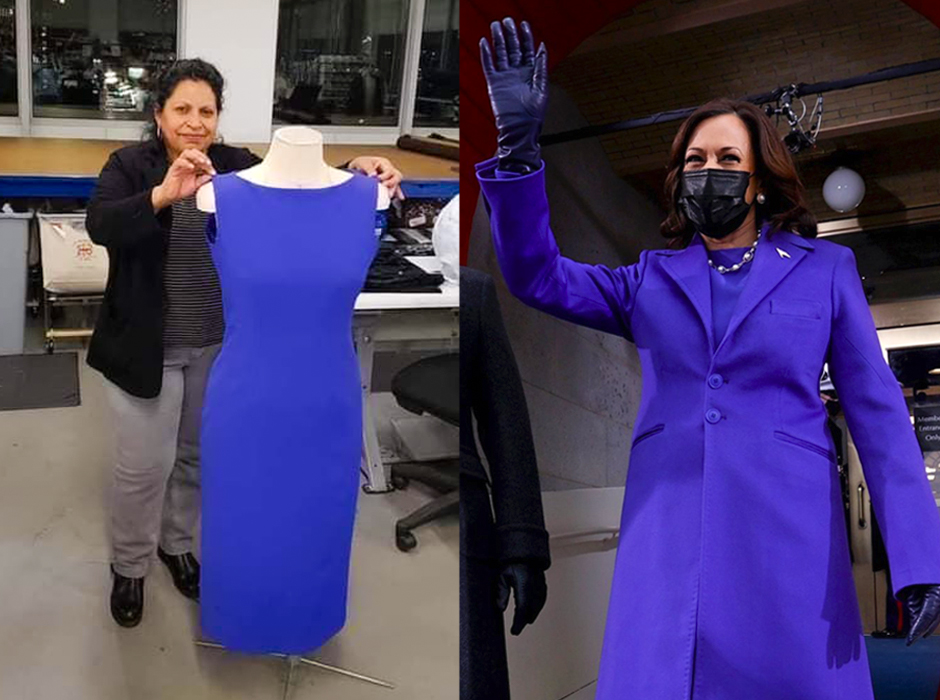 Una hondureña colaboró en la confección del vestido de Kamala Harris