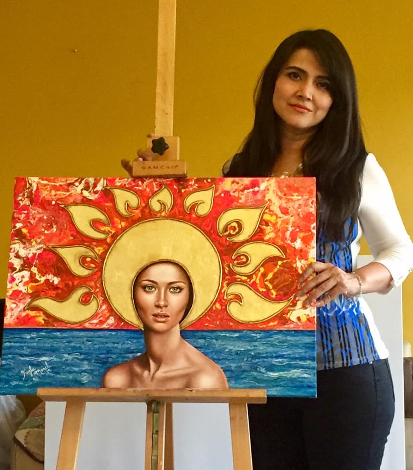 La artista hondureña Keyla Morel presenta su obra en New Jersey