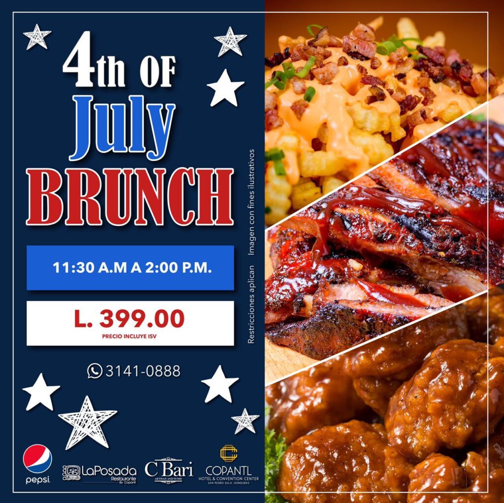 brunch dominical 4 de julio hotel Copantl