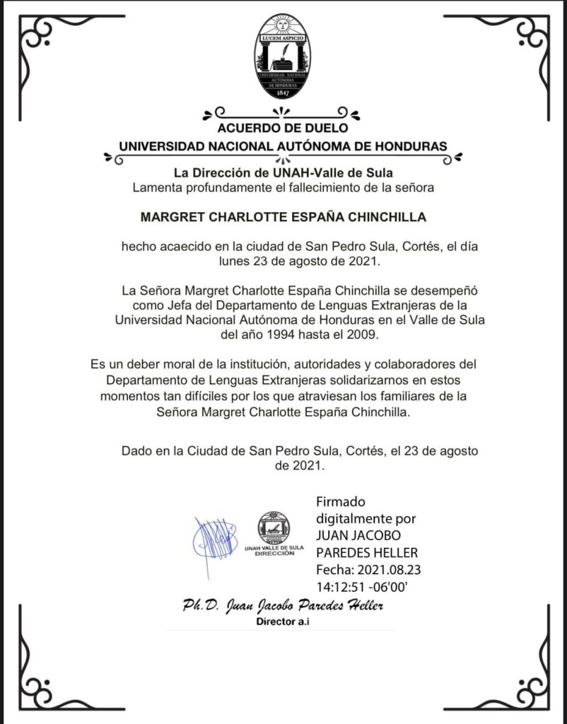 Fallece Margret España 