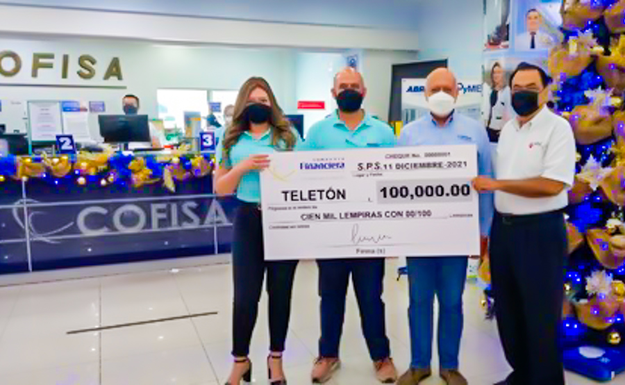 Cofisa dona cien mil lempiras a Teletón Honduras