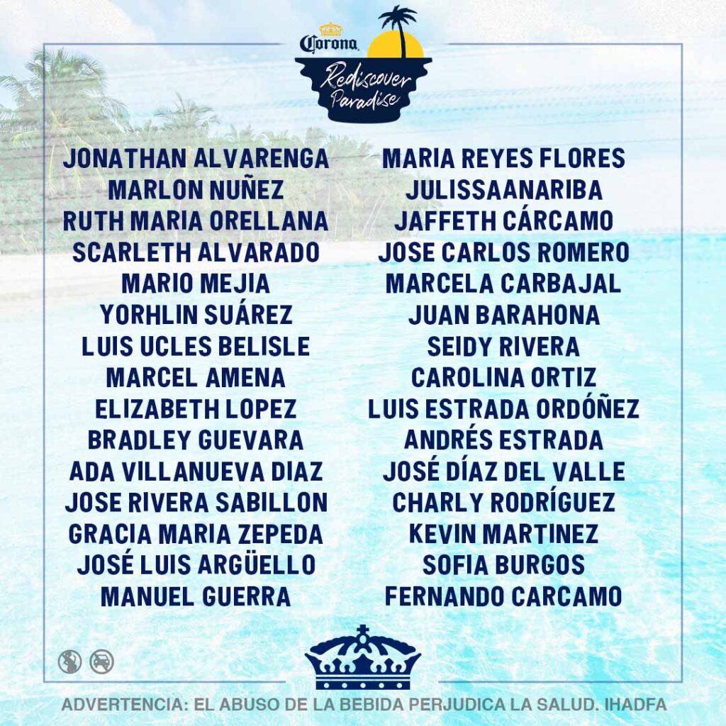 Ganadores Rediscover Paradise by Corona