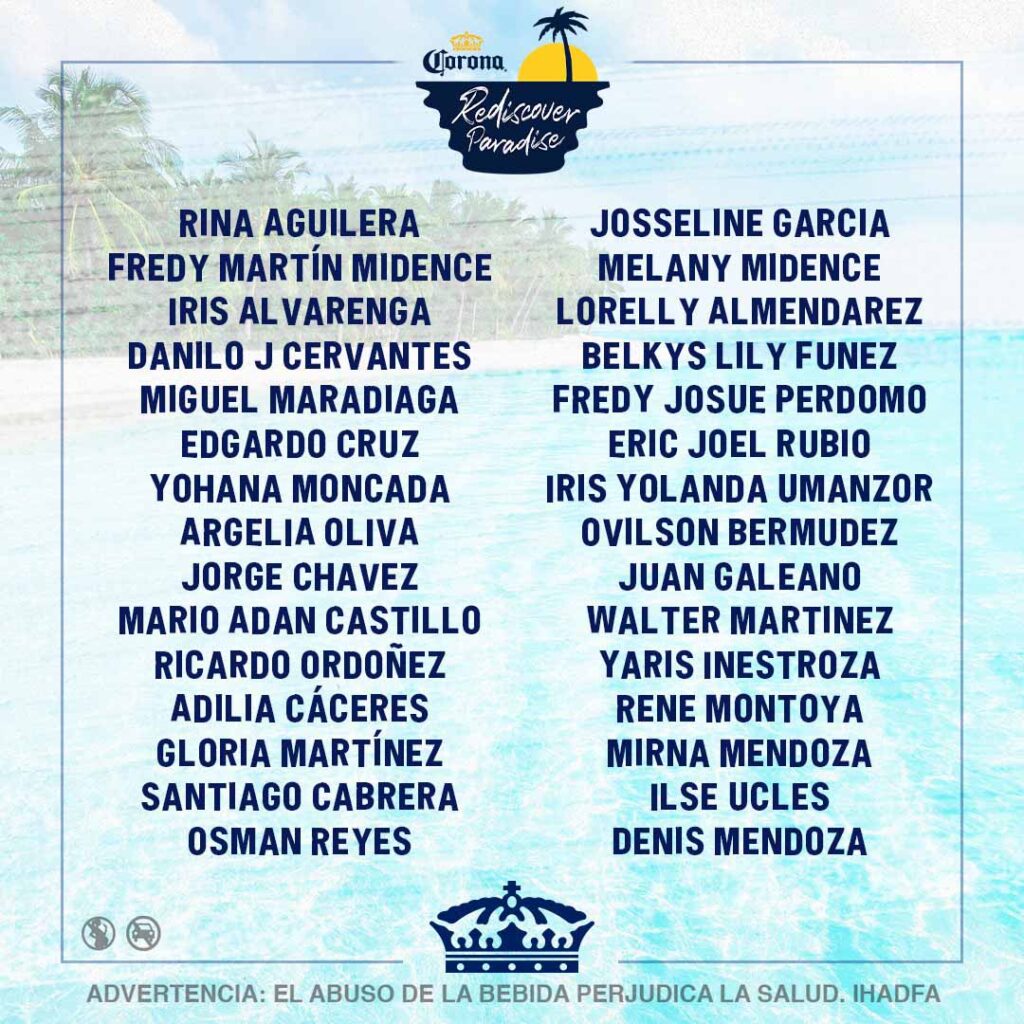 Ganadores Rediscover Paradise by Corona