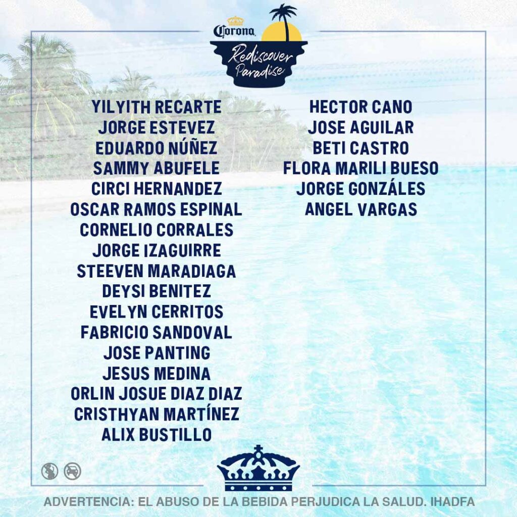 Ganadores Rediscover Paradise by Corona