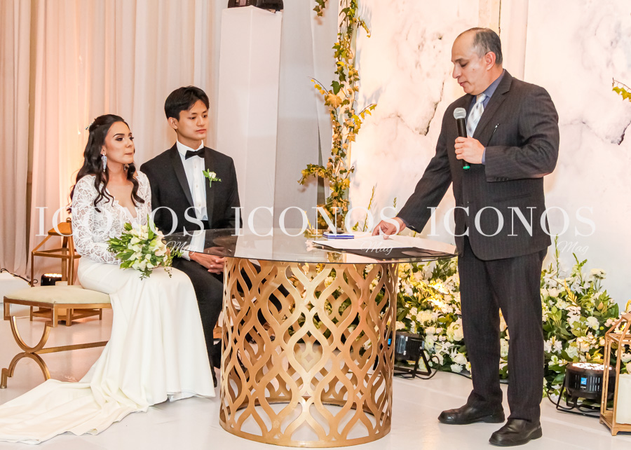 Boda civil Maria Jose Quintero y Marco Woo