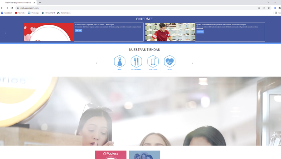 nueva página web Mall Galerías
