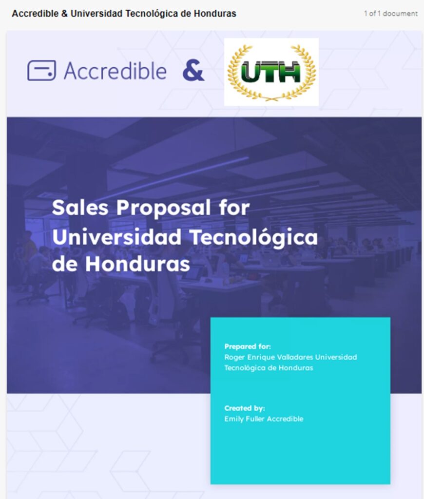 UTH vinculación con Accredible