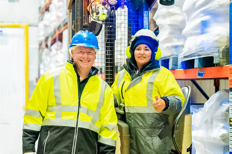 Dunia Aguilar operadora de montacargas de Cargill Honduras