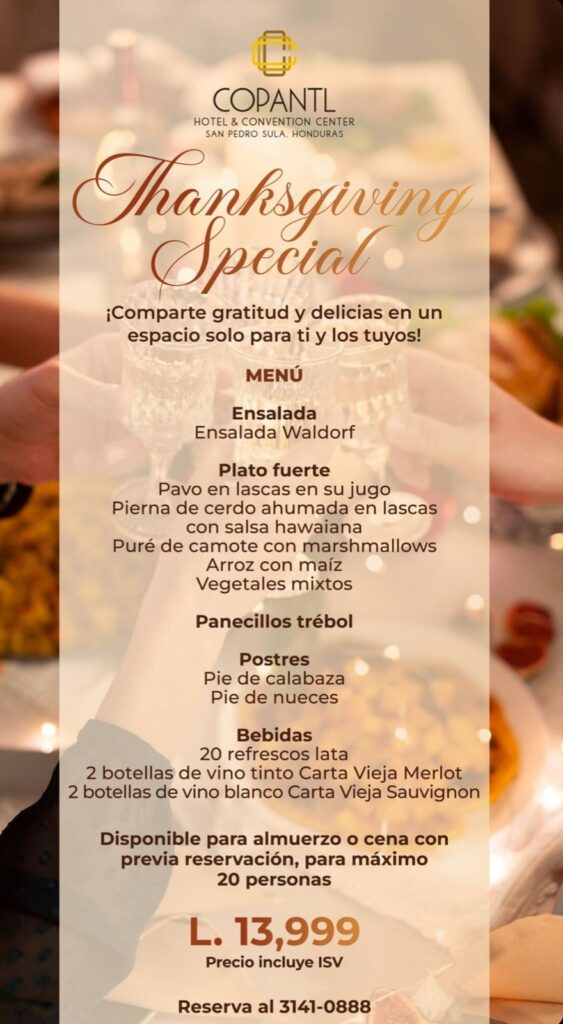 Thanksgiving Day 2023 by hotel Copantl Honduras