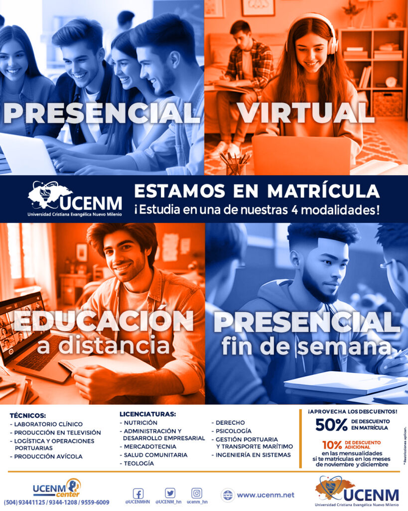 Matrícula primer periodo 2024 UCENM Honduras