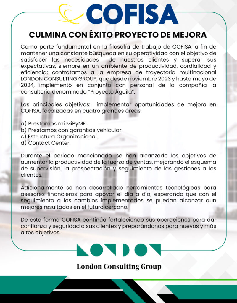 proyecto de mejora cofisa