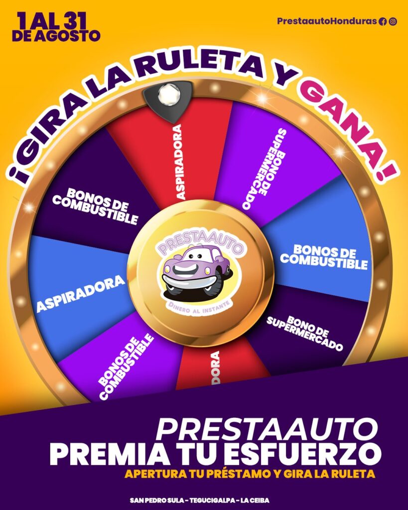 beneficios agosto 2024 by prestaauto honduras