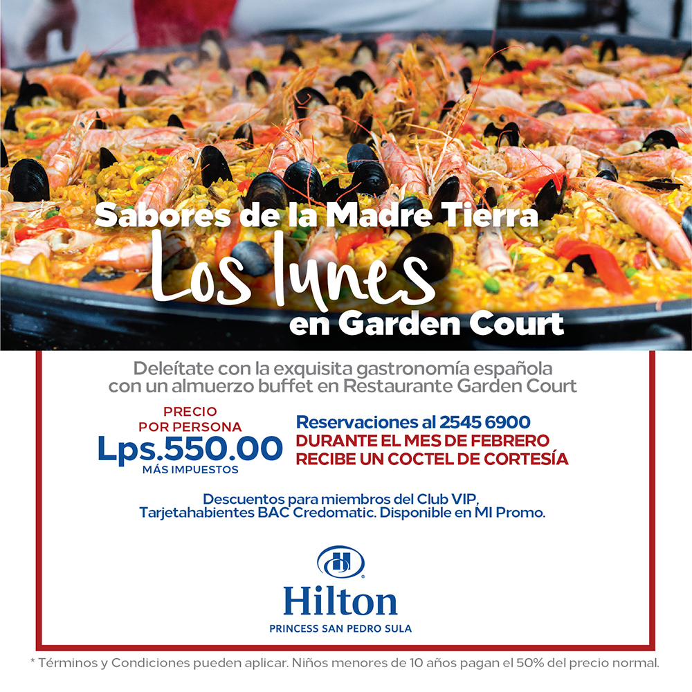 Oferta gastronómica 2025 by hotel Hilton Princess San Pedro Sula