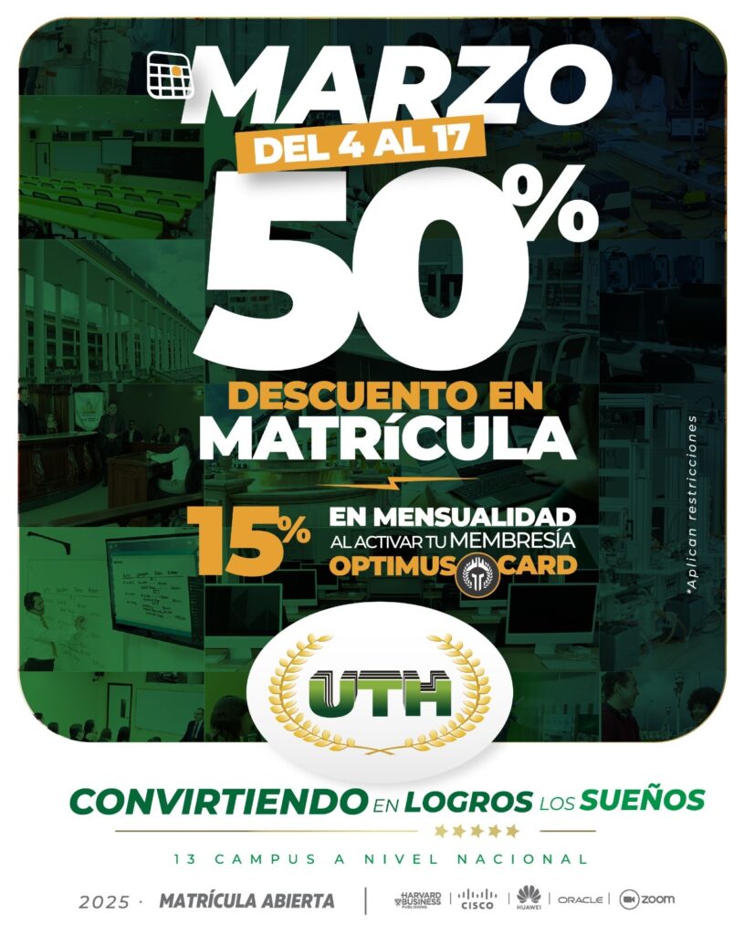 Descuento matrícula 2025 UTH Honduras