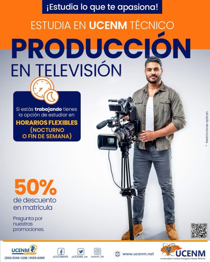 Técnico Producción en Televisión 2025 UCENM Honduras