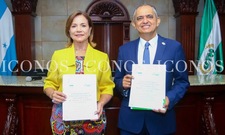PORTADA Firma convenio UTH Honduras y fundación Zamora Terán 2025