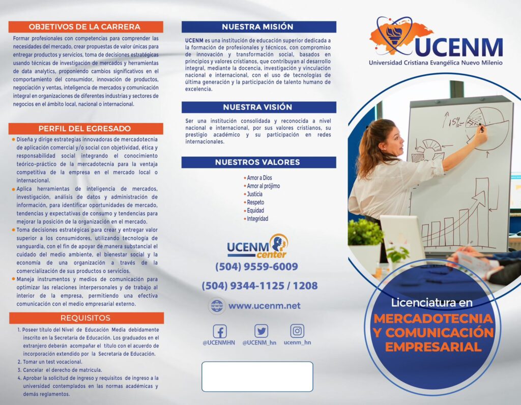 Licenciatura en mercadotecnia y comunicación 2025 UCENM Honduras