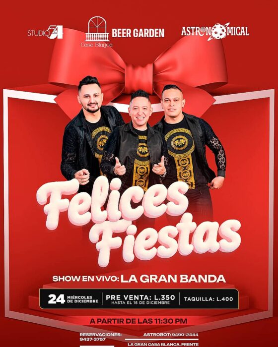 PORTADA Felices fiestas Casa Blanca Disco Honduras