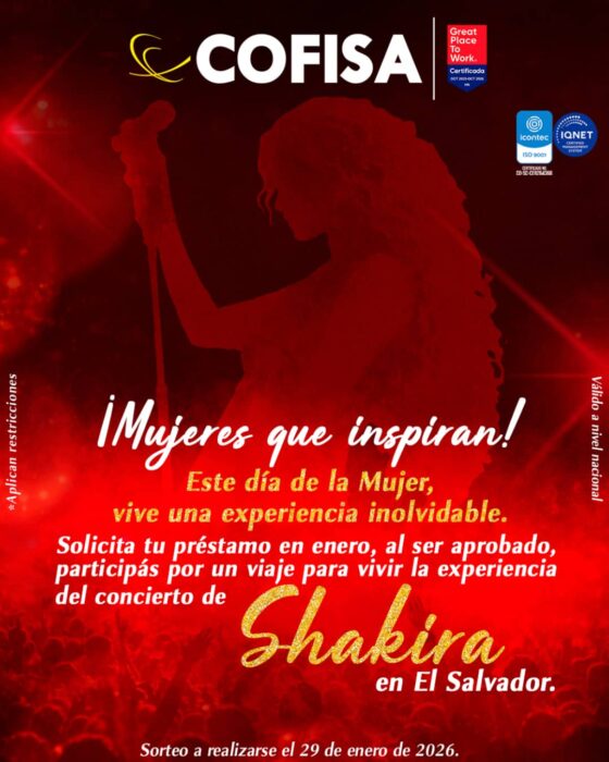 PORTADA Sorteo concierto Shakira Cofisa Honduras